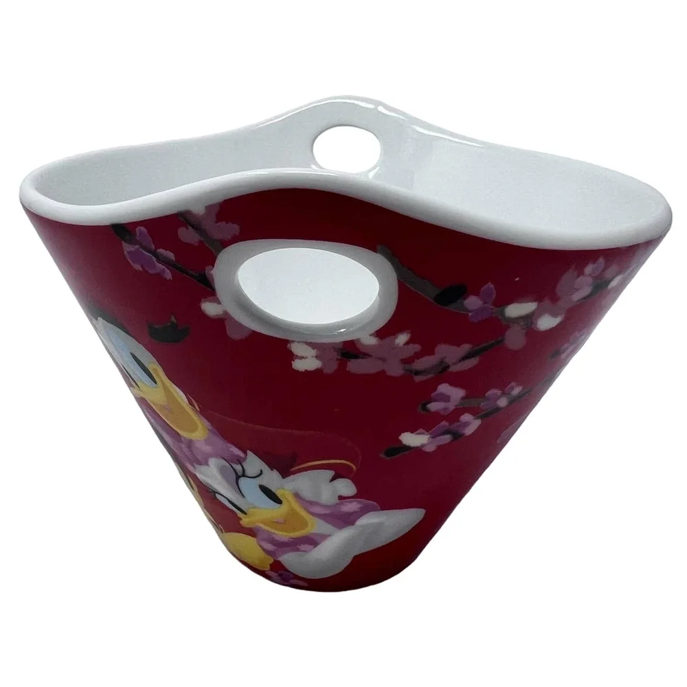 Disney Mickey & Friends Ramen Noodle‎ Bowl Red Minnie Donald Pluto Goofy Daisy